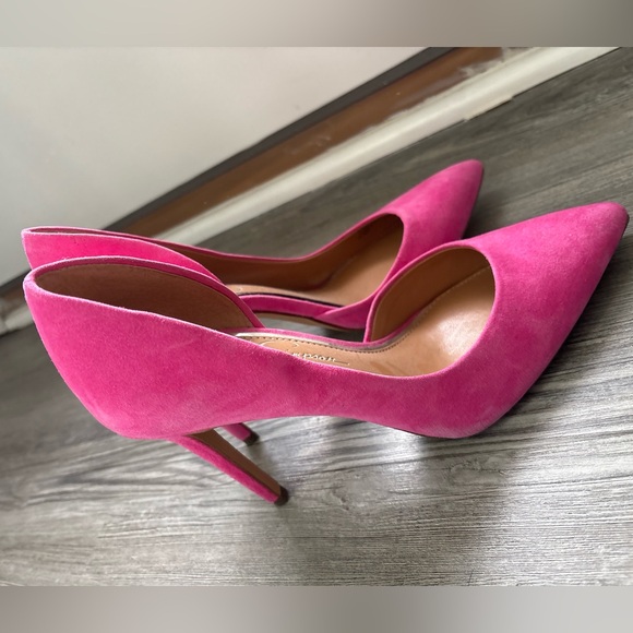 Jessica Simpson Prizma Hot Shot Pink Suede Pump Sz 7.5 - Picture 8 of 9
